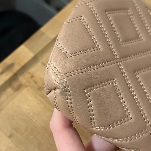 Tory Burch Fleming Crossbody Soft Leather Bag/Clutch in New Mink color - Picture 8 of 12